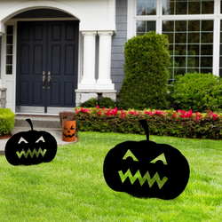scary pumpkin yard stake pumpkin signs halloween decoration for home 2