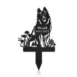 schipperke dog grave marker garden stakes dog sympathy gift cemetery decor memorial custom metal signs 0
