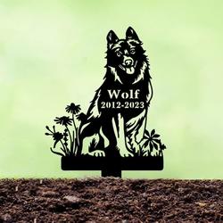 schipperke dog grave marker garden stakes dog sympathy gift cemetery decor memorial custom metal signs 2