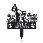 schnauzer dog grave marker garden stakes dog sympathy gift cemetery decor memorial custom metal signs 0