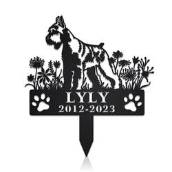 Schnauzer Dog Grave Marker Garden Stakes Dog Sympathy Gift Cemetery Decor Memorial
