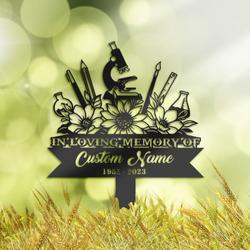 Scientist Chemist Grave Marker Memorial Sign with Stake Sympathy Gifts for Loss