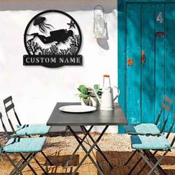 scuba diving metal sign personalized metal name signs home decor sport lovers gifts 2