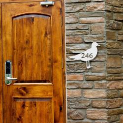 seagull bird art personalized house number metal sign custom address sign beach house decor 2