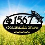 seashell custom house number plaque beach theme mermaid address displays your house number 0