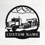 semi dump truck personalized metal name sign truck drivers gift 0