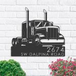 semi truck address sign business custom metal signs 0