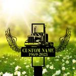 semi truck driver with wings memorial yard stake custom metal signs 0