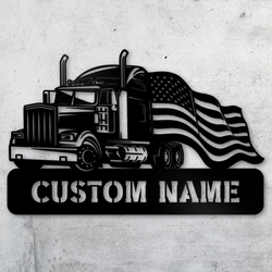 semi truck gifts for truck drivers american flag metal truck decor 2