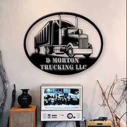semi truck wall art sign personalized metal sign gift for truck drivers 2
