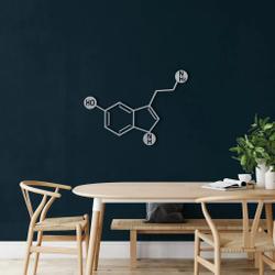 serotonin molecule metal wall art laser cut metal sign science art chemistry art decor for room 3