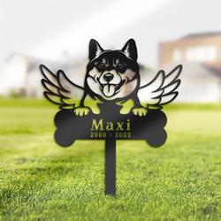 Shiba Inu Dog Grave Marker Garden Stakes Dog Memorial Gift Cemetery Decor