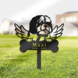 Shih Tzu Dog Grave Marker Garden Stakes Dog Memorial Gift Cemetery Decor