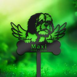 shih tzu dog grave marker garden stakes dog memorial gift cemetery decor custom metal signs 1
