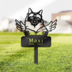 Siamese Cat Grave Marker Garden Stakes Cat Memorial Gift Cemetery Decor