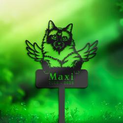 siamese cat grave marker garden stakes cat memorial gift cemetery decor custom metal signs 1