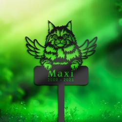 Siberian Cat Grave Marker Garden Stakes Cat Memorial Gift Cemetery Decor