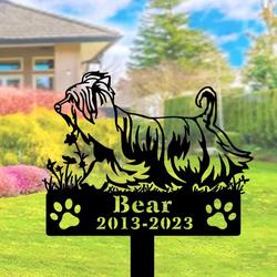 silky terrier dog grave marker garden stakes dog sympathy gift cemetery decor memorial custom metal signs 1