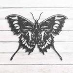 skeleton butterfly skull metal wall art halloween decoration for home 0