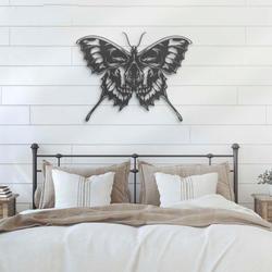 skeleton butterfly skull metal wall art halloween decoration for home 1