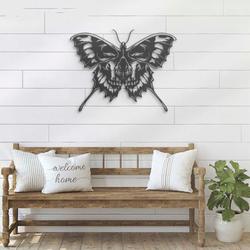 skeleton butterfly skull metal wall art halloween decoration for home 2