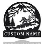 skiing metal sign personalized metal name signs home decor sport lovers gifts 0