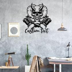 skull tattoo artist business custom metal signs 2