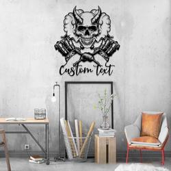 skull tattoo artist business custom metal signs 3