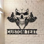 skull tattoo machine tattoo studio business custom metal signs 0