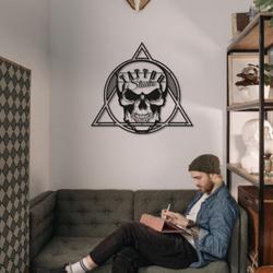 skull tattoo metal wall art laser cut metal signs tattoo studio decor 2
