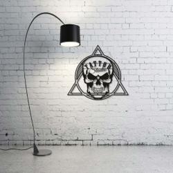 skull tattoo metal wall art laser cut metal signs tattoo studio decor 3