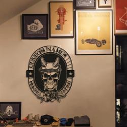 skull tattoo personalized metal signs custom name tattoo studio sign decor 1