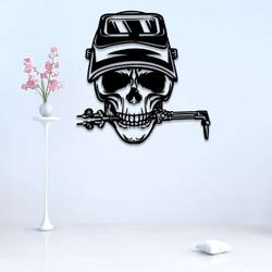skull welding metal wall art ironworker welder custom metal sign 1