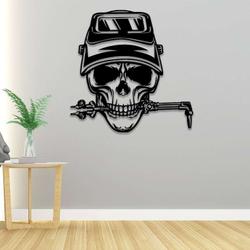 skull welding metal wall art ironworker welder custom metal sign 2