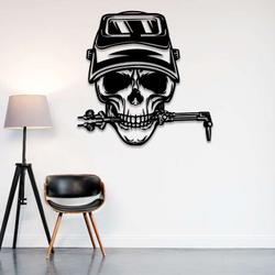 skull welding metal wall art ironworker welder custom metal sign 3