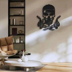 skull welding metal wall art welder ironworker custom metal sign 1