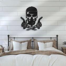 skull welding metal wall art welder ironworker custom metal sign 3