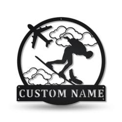 Skysurfing Sport Metal Wall Art Personalized Metal Name Signs Home Decor Sport Lovers Gifts