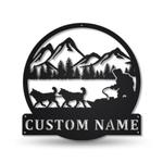 sled dog racing metal sign personalized metal name signs home decor sport lovers gifts 0