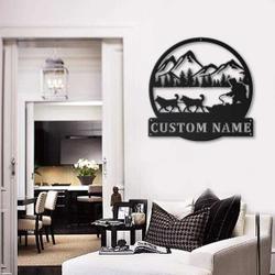 sled dog racing metal sign personalized metal name signs home decor sport lovers gifts 1