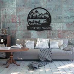 sled dog racing metal sign personalized metal name signs home decor sport lovers gifts 3