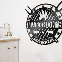 smokehouse kitchen modern bbq grill sign outdoor dcor custom metal signs 1