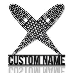 Snow Shoes Trekking Metal Wall Art Personalized Metal Name Signs Home Decor Sport Lovers Gifts
