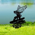 snowboarder with wings grave marker metal garden stakes snowboarder memorial gifts sympathy gifts for loss of loved one 0