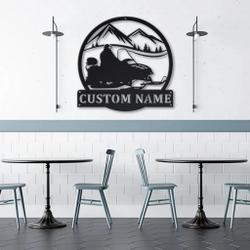 snowmobiling metal sign personalized metal name signs home decor sport lovers gifts 3