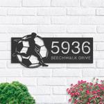 soccer address sign soccer player house number plaque custom metal signs 0