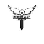 soccer ball with wings grave marker metal garden stakes soccer player memorial gifts sympathy gifts for loss of loved one 0