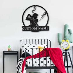 softball metal sign personalized metal name signs home decor sport lovers gifts 1