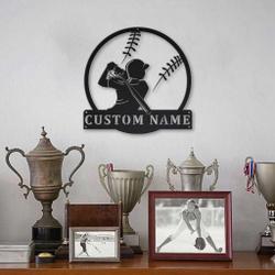 softball metal sign personalized metal name signs home decor sport lovers gifts 3