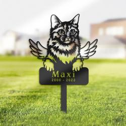 Somali Cat Grave Marker Garden Stakes Cat Memorial Gift Cemetery Decor
